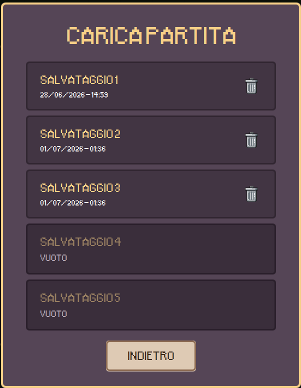 Menu Carica Partita (Proxy in azione)